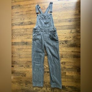 Free People Black Denim Ziggy Overalls